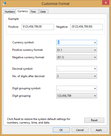 Dates, Times & Currency Settings, Windows 7, Windows 8