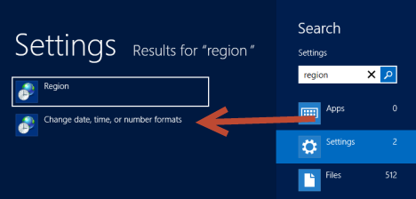 Dates, Times & Currency Settings, Windows 8