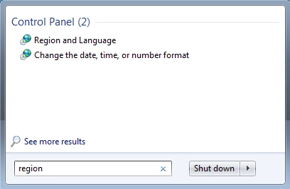 Dates, Times & Currency Settings, Windows 7