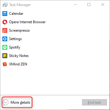 Task Manager - press More details