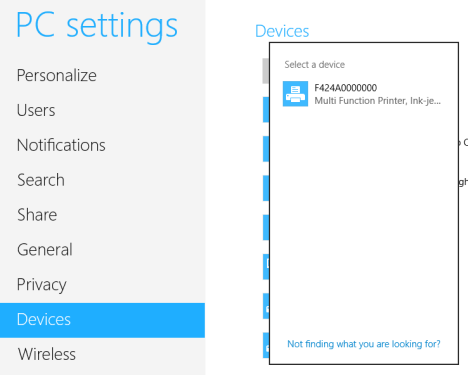 How to Add or Remove Devices from PC Settings, in Windows 8