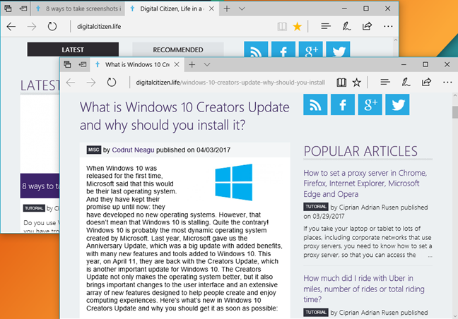 How to open move pin set aside close and reopen tabs in microsoft edge digital citizen