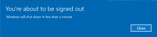 Windows 10 lets you know it's about to sign you out