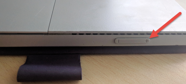 The Volume Up button on a Surface device