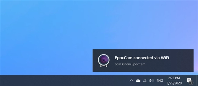EpocCam connected via WiFi