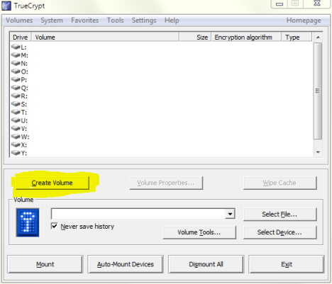 TrueCrypt Volume Creation Wizard