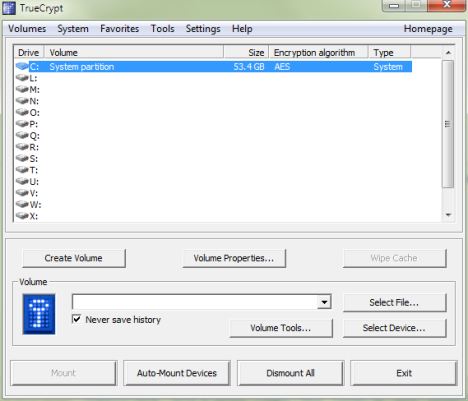 TrueCrypt Volume Creation Wizard