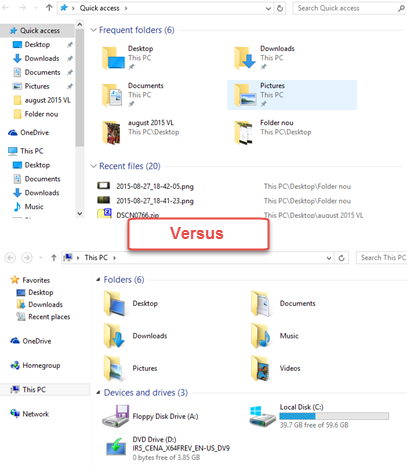 Windows 10, Windows 8.1, file, explorer, changes, differences