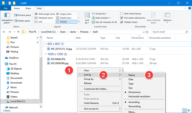 Select the &quot;Sort by&quot; criterion in File Explorer