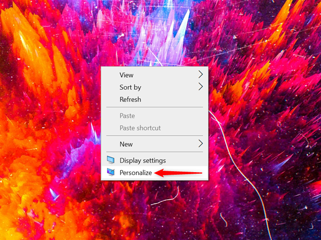 Choose Personalize from the right-click menu on your desktop
