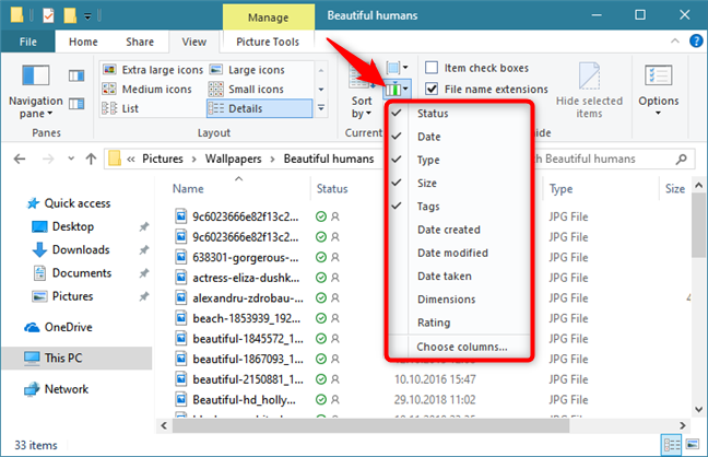 Adding more columns to the Details view of File Explorer