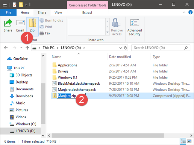 File Explorer, Windows, share