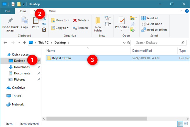 Paste files and folders using File Explorer