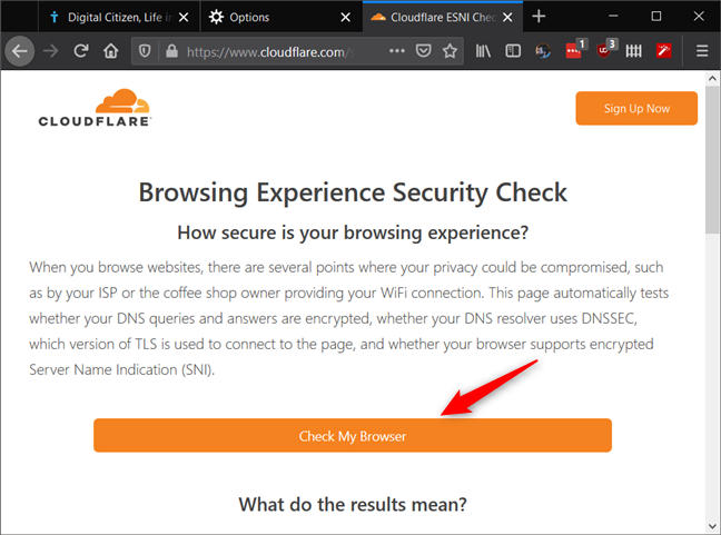 The Cloudflare Browsing Experience Security Check webpage