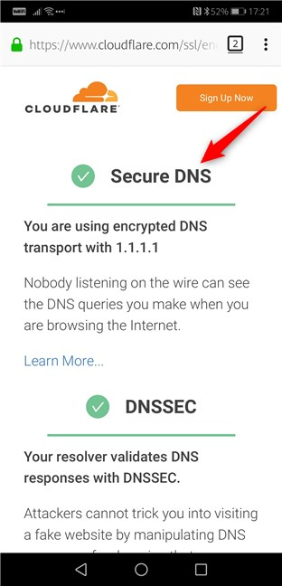 Firefox for Android using DNS over HTTPS