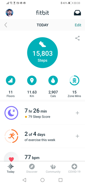 The Fitbit app