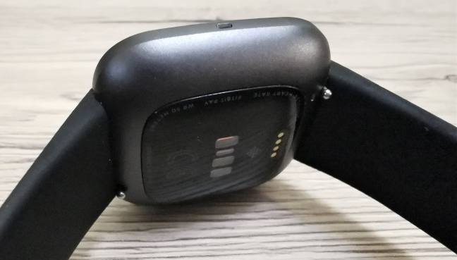 The sensors on the back of the Fitbit Versa 2