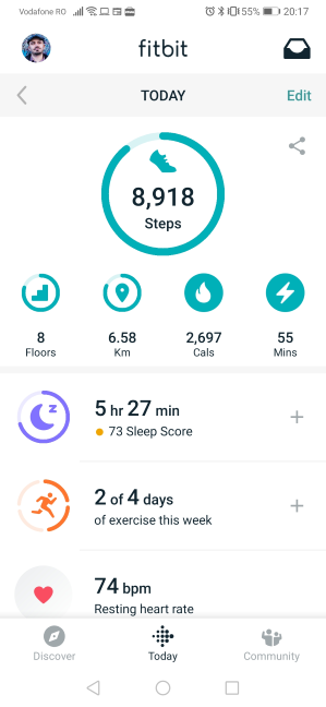 The Fitbit app