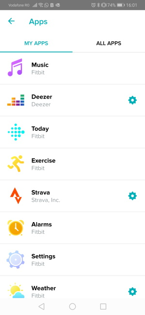 The apps installed on the Fitbit Versa 2