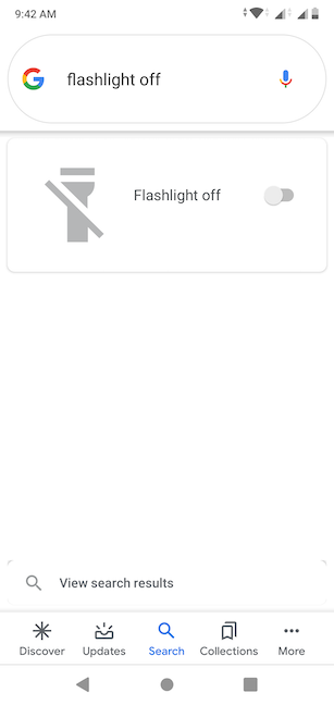 The Google Assistant turns off the Flashlight