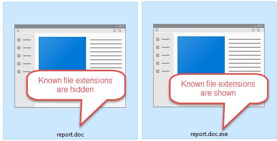File with hidden extension vs unhidden extension