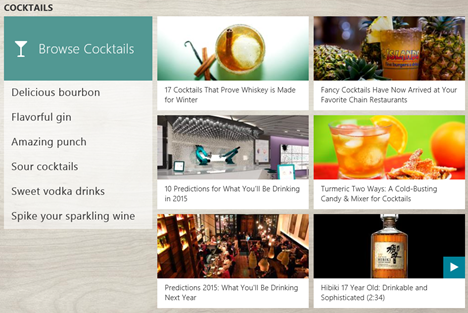 Windows 8.1, Food & Drink, recipes, wines, cocktails, cooking