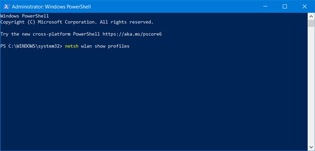 Show all network profiles in PowerShell