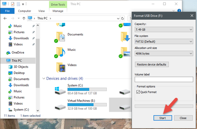 Windows, format, drives, storage