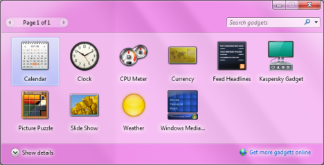 Desktop Gadgets in Windows 7