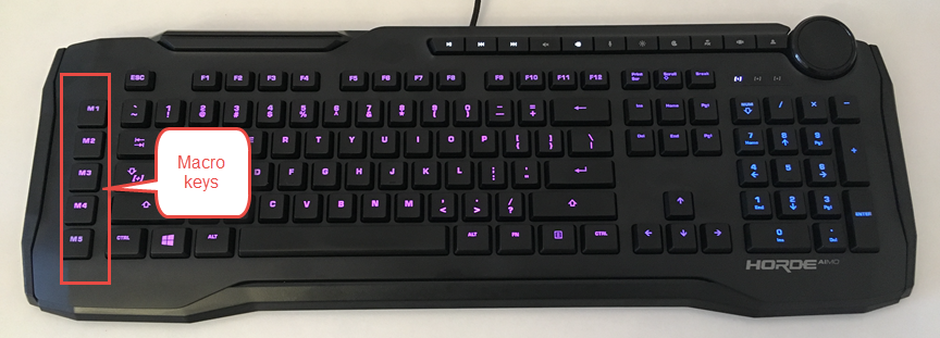 The macro keys on the ROCCAT Horde AIMO