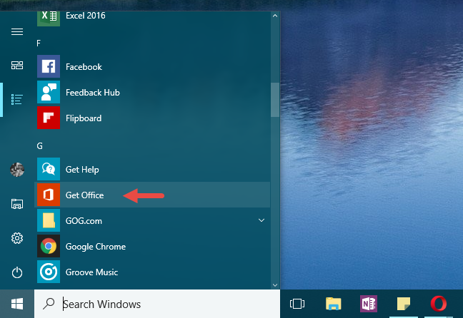 Get Office, app, Windows 10