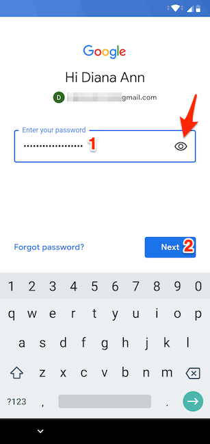Enter your Google Account password