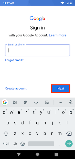 Signing in with your Google Account