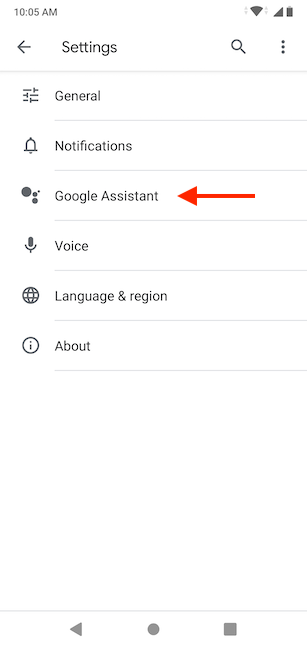 Tap on Google Assistant
