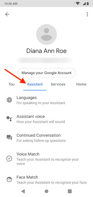 Scroll to the bottom of the Assistant tab