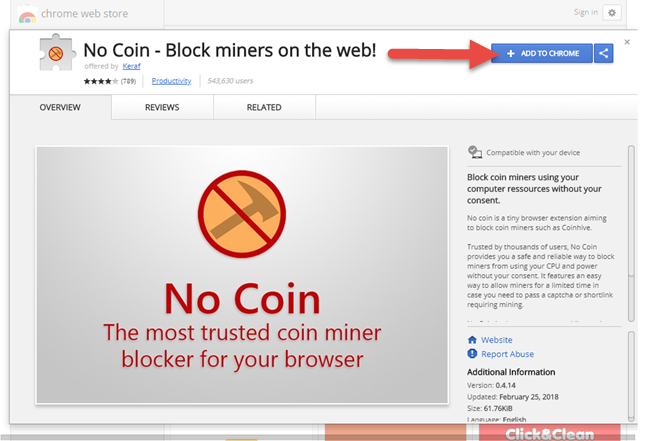 Miner Blocker - Block Coin Miners for Google Chrome - Extension