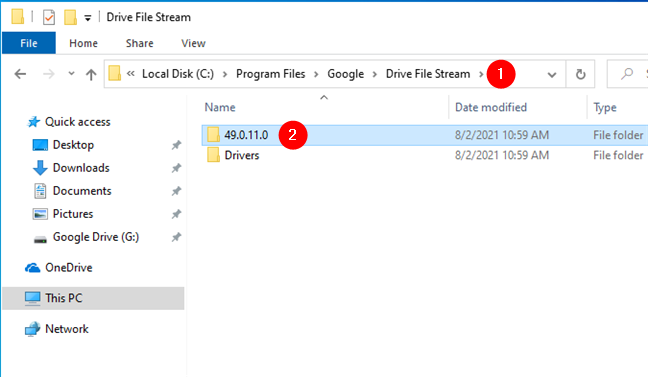 Finding where Google Drive for desktop was installed on your PC