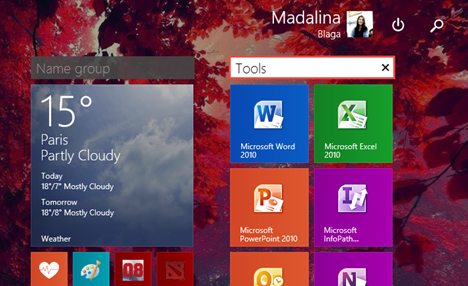 groups, shortcuts, Windows 8.1