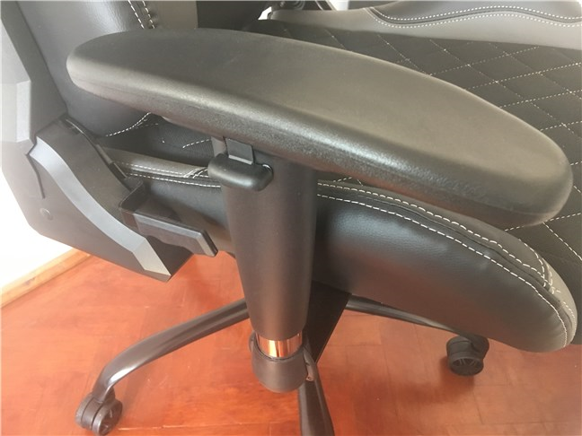 One of the armrests on the Trust GXT 707 Resto V2 gaming chair