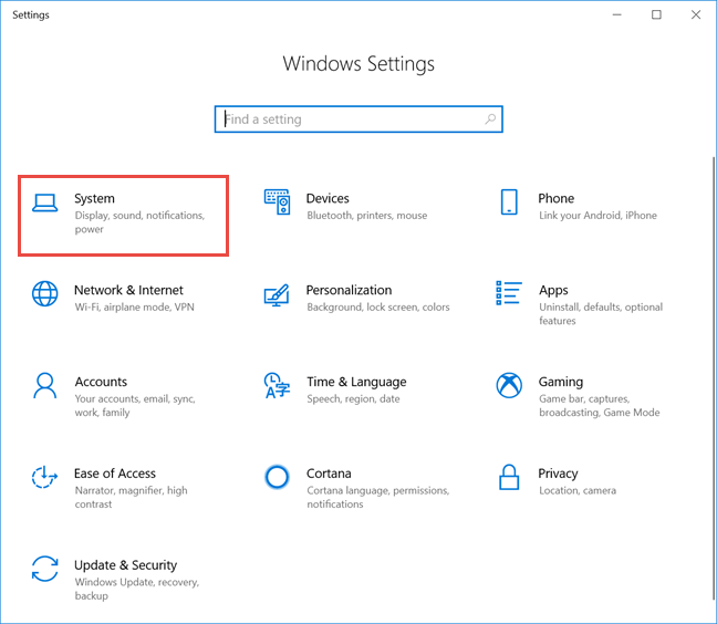 Windows 10 Settings