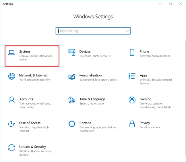Windows 10 Settings