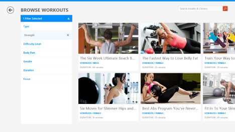 Windows 8.1, Health & Fitness, app