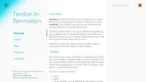 Windows 8.1, Health & Fitness, app