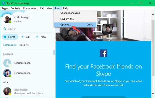 Skype, Windows, desktop, app, hide, IP address