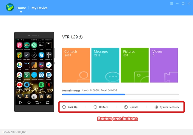 Back Up, Restore, Update, and System Recovery in HiSuite
