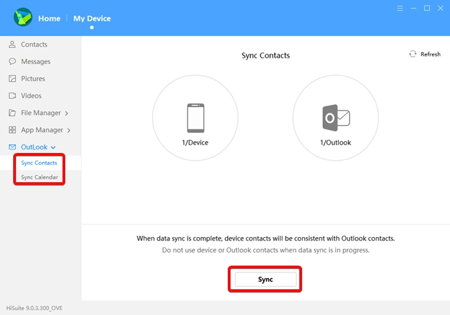 Sync Contacts and Calendar with Outlook