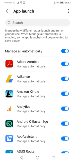 Managing how apps launch on your Huawei device