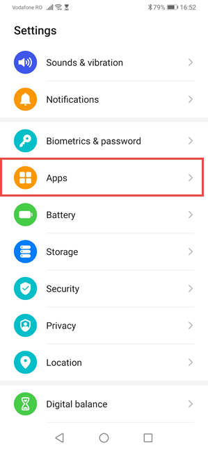 In your Huawei's Settings, go to Apps