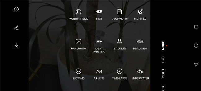 Additional shooting modes available on the Huawei P40 Pro