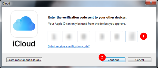 The verification code for the Apple ID used